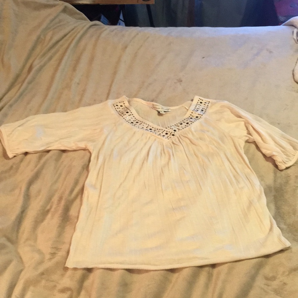 Cream top with some mixed metal bling!